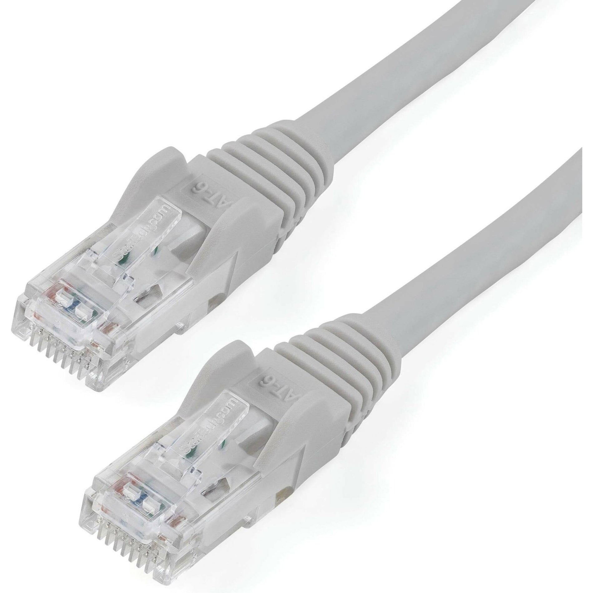 StarTech.com N6PATCH35GR 35 ft Gris Snagless Cat6 UTP Cable de conexión Garantía de por vida Tasa de transferencia de datos de 10 Gbit/s Resistente a la corrosión