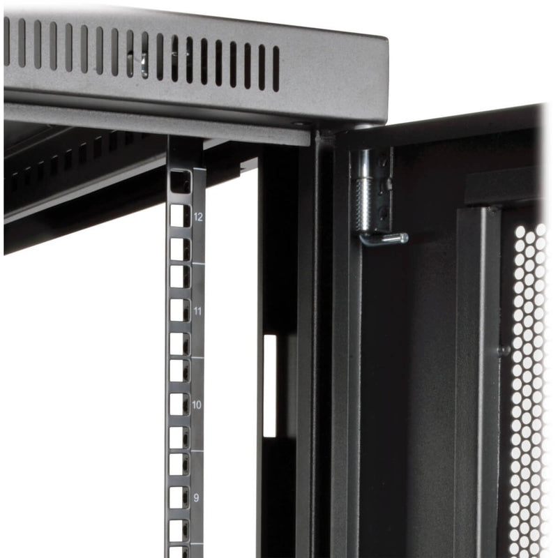 Detailed view of mounting rail system and U space numbering