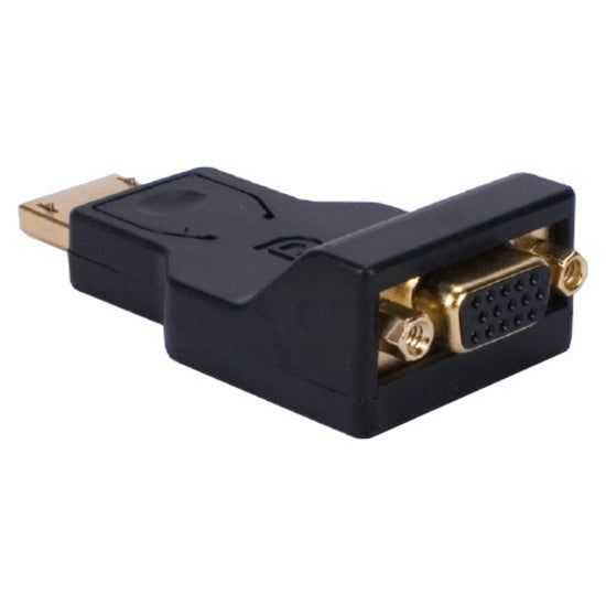 Adaptateur vidéo numérique QVS DPVGA-MF DisplayPort mâle vers VGA femelle connecteur plaqué or bleu/noir