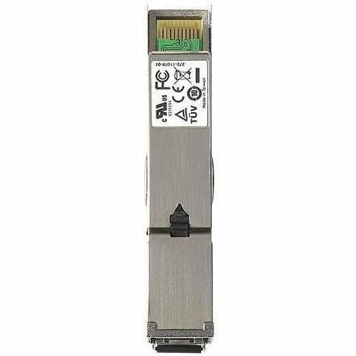 NETGEAR AGM734 SFP module rear view displaying circuit board and certification markings