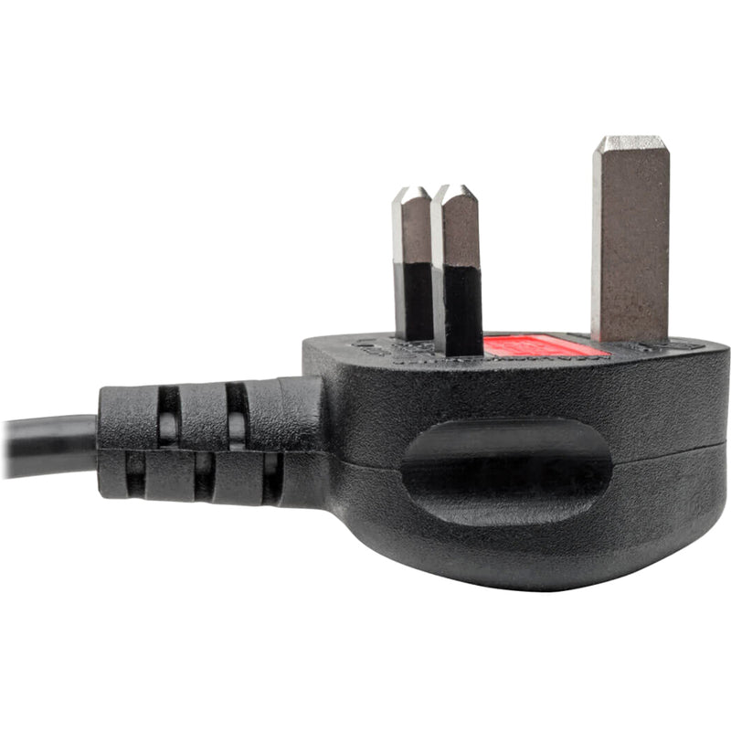 Detailed view of Tripp Lite P060-006 BS-1363 UK plug showing construction and safety features