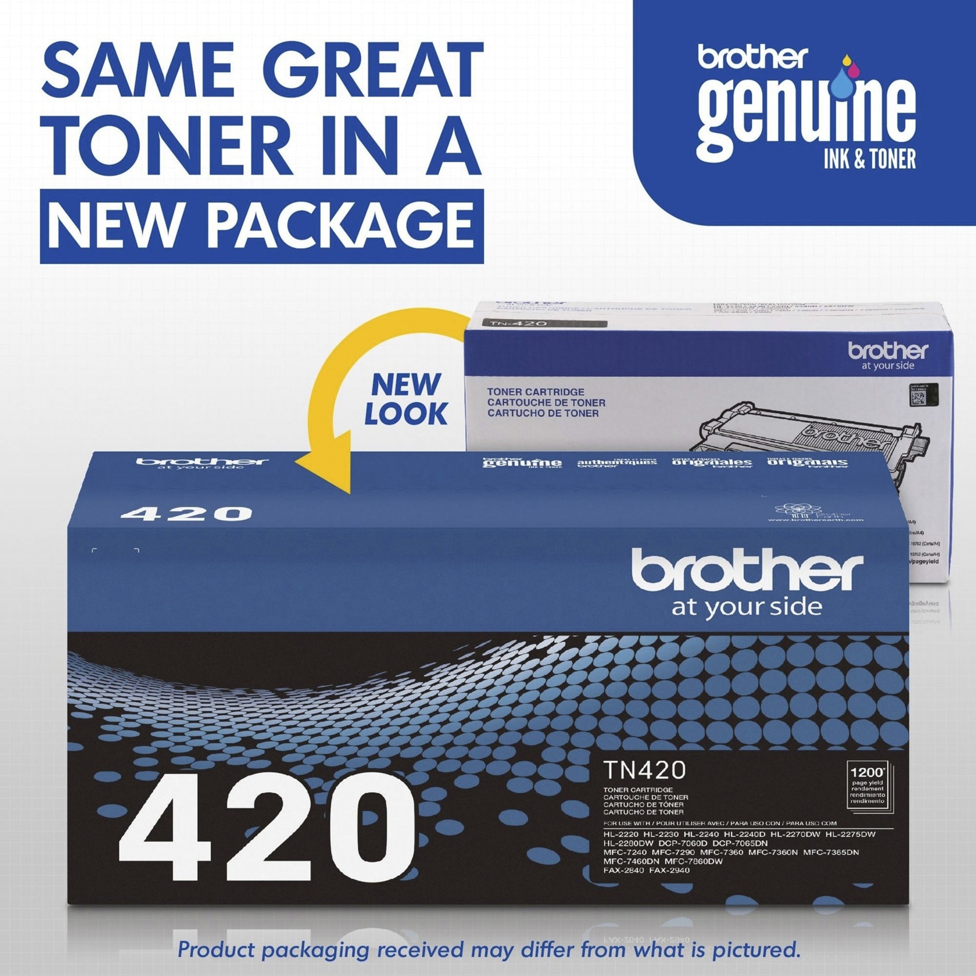 Comparison of old and new Brother TN420 toner cartridge packaging designs-alternate-image8