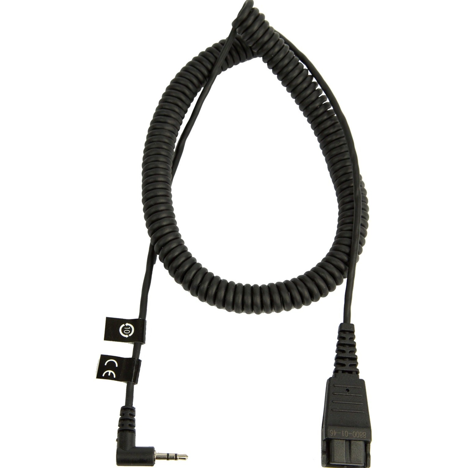 Jabra 8800-01-46 Headset Cable, Coiled Audio Cable, 6.56 ft, Quick Disconnect/Sub-mini phone