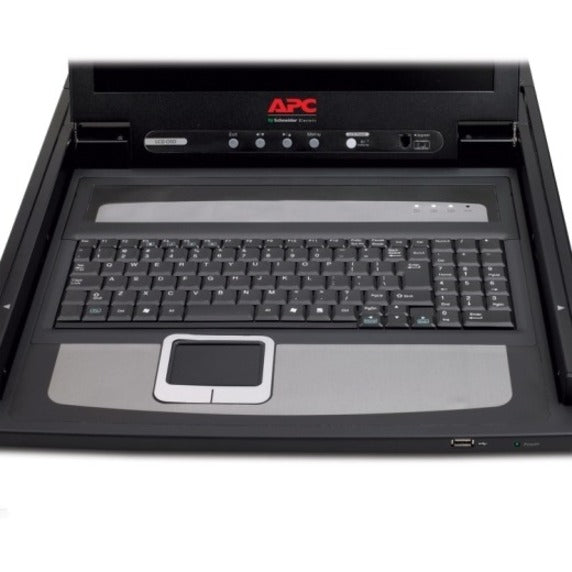 Close-up view of APC AP5717 keyboard interface and control panel