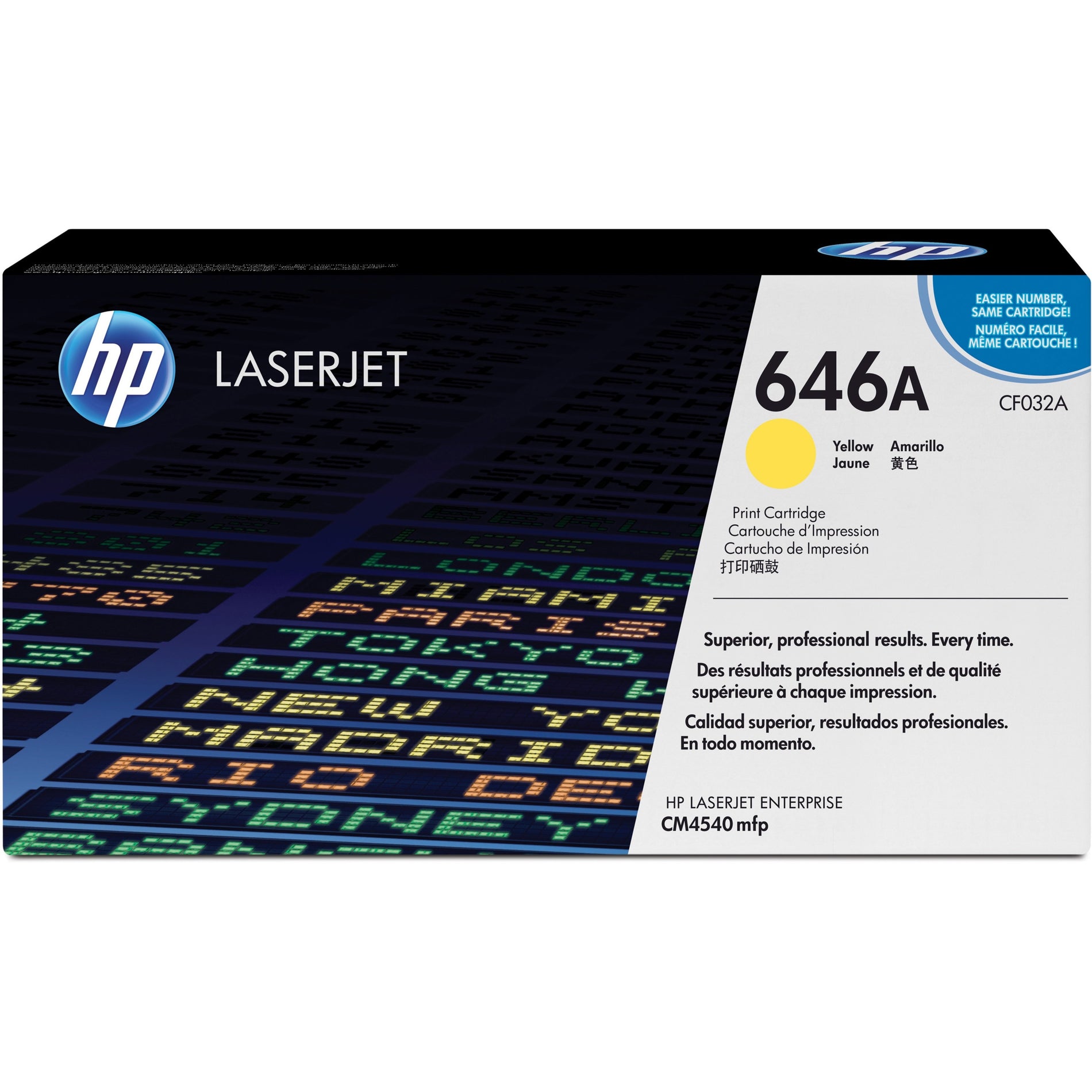 HP CF032A 646A 오리지널 토너 카트리지 노랑 12500 페이지