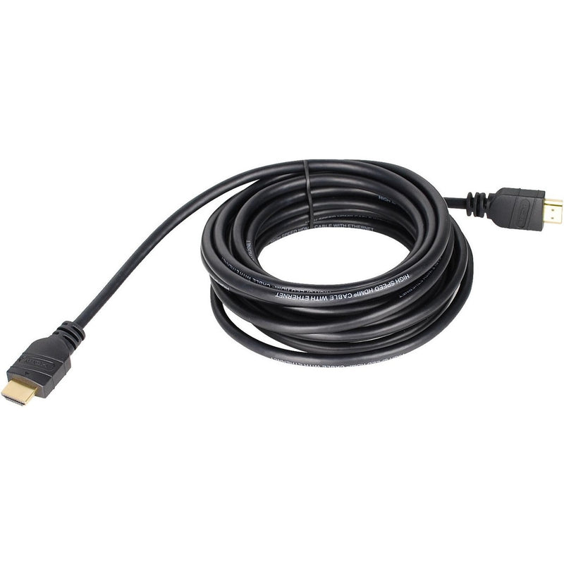 SIIG 6.56ft black HDMI cable with molded connectors coiled to show length and flexibility