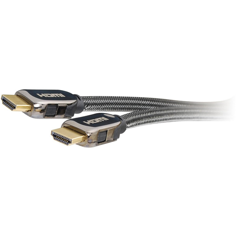 Close-up view of SIIG HDMI cable's gold-plated connectors with premium metal housing