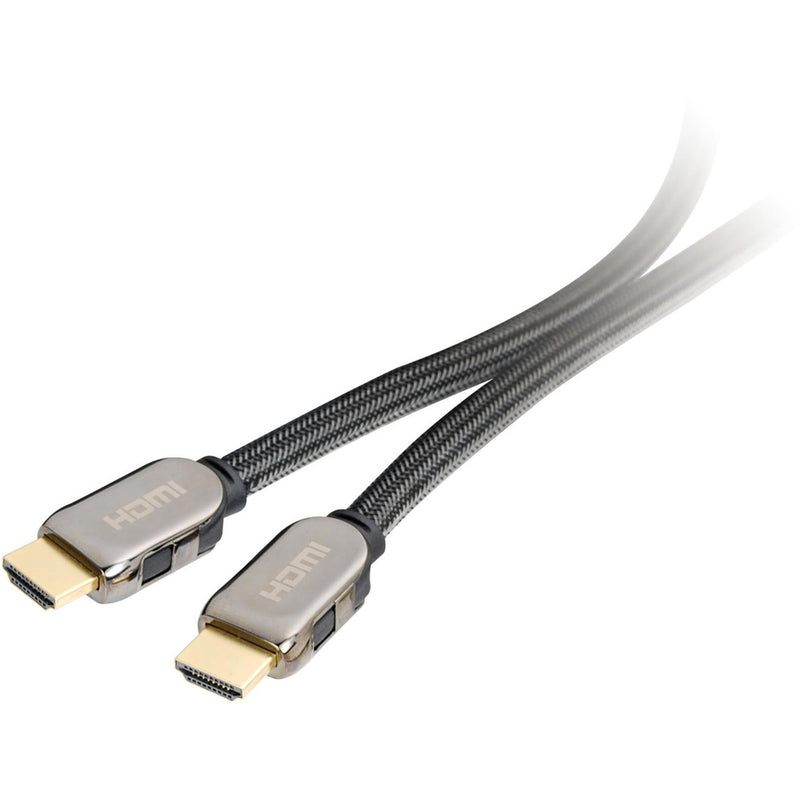 Artistic angle of SIIG HDMI cable showcasing premium design and connectors against white background