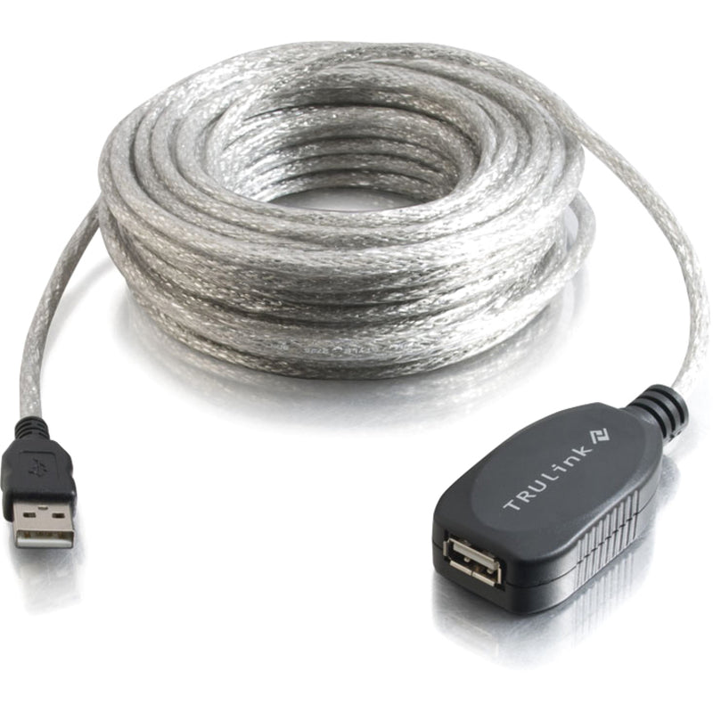 Full length view of 40-foot USB extension cable with active signal booster