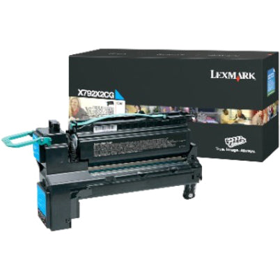 Lexmark X792X2CG X792X1YG High Yield Toner Cartridge, Cyan, 20,000 Pages