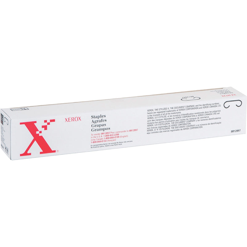 Xerox 008R12897 staple cartridge box in white packaging with red Xerox logo and multilingual text