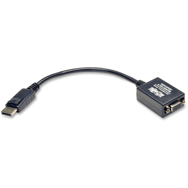 Tripp Lite DisplayPort to VGA adapter cable showing full length view with connectors