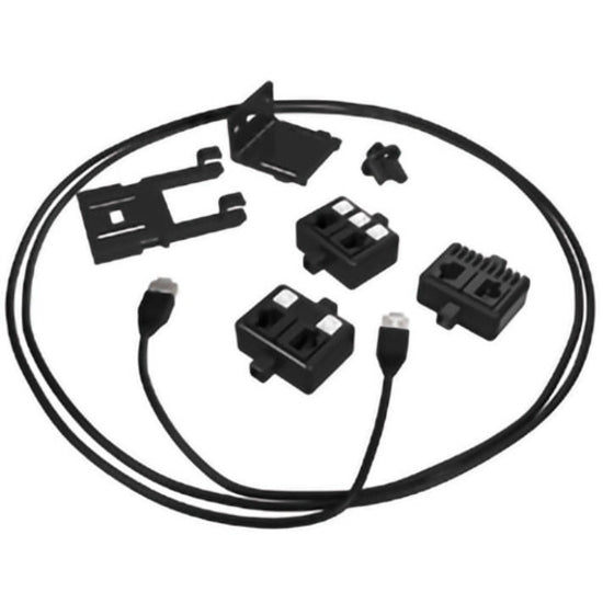 Layout of Liebert SN-TH modular components including sensors, mounts, and cables