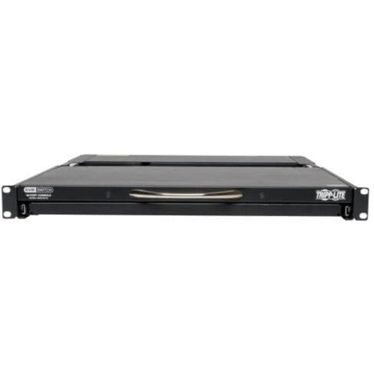 Front view of closed Tripp Lite KVM switch in rack mount configuration