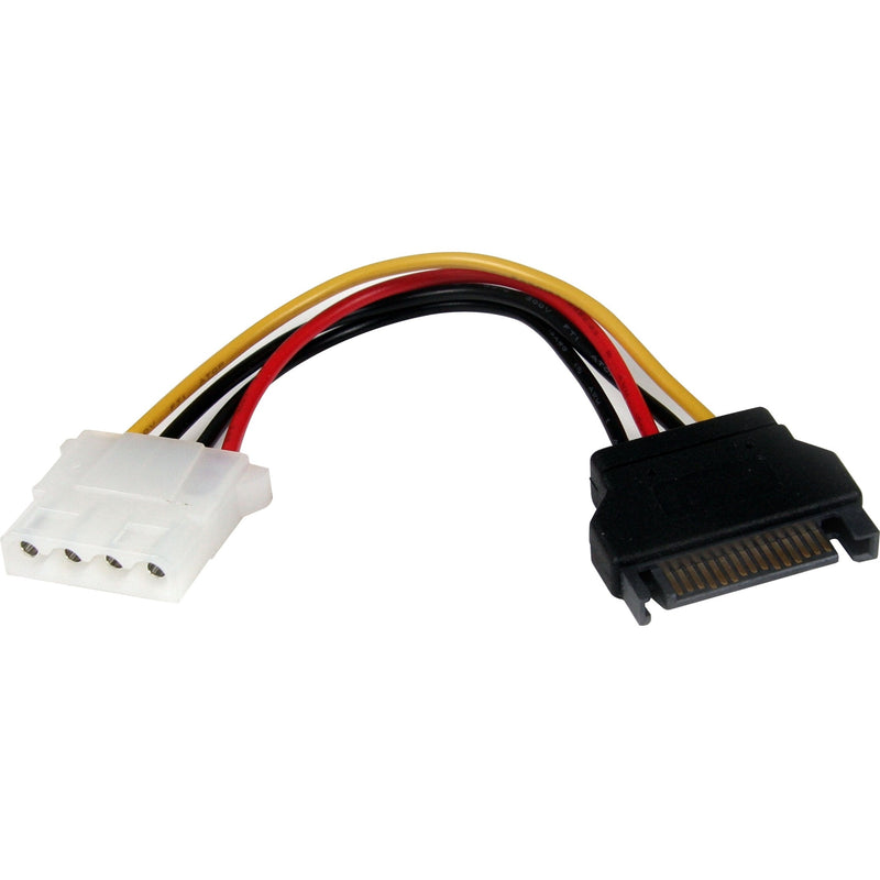 StarTech.com SATA to LP4 power adapter cable showing both connector ends with color-coded wiring