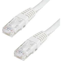 StarTech.com Cat6 UTP Network Patch Cable, 2ft White, 10Gb/s, Gold Plated RJ-45 M/M, PoE++, Snagless, ETL Verified, Damage Resistant, 24 AWG (Lifetime Warranty)