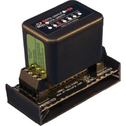 DITEK DTK-2MHLP24BWB surge suppressor showing modular design with terminal block connections and mounting base-alternate-image1