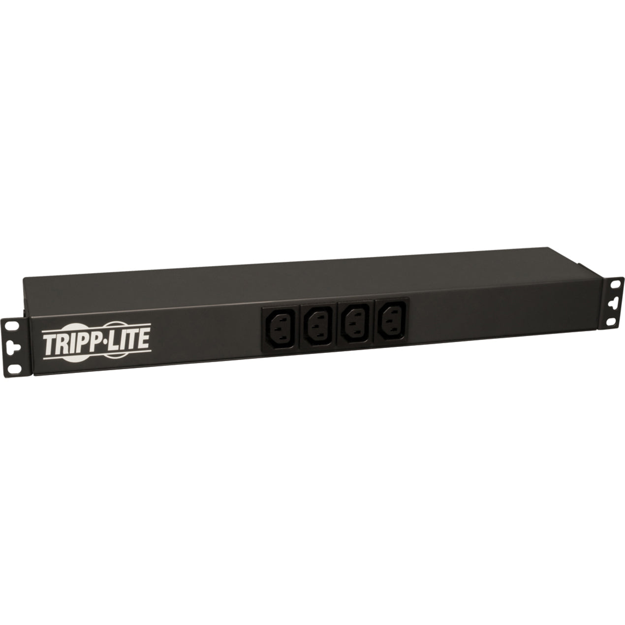 Angled view of Tripp Lite PDUH20DV PDU showing mounting brackets and outlet arrangement-alternate-image3