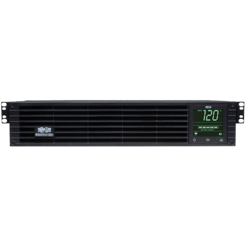 Front facing view of Tripp Lite SMART1000RM2U UPS in 2U rack mount format