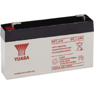 Yuasa NP1.2-6 General Purpose Battery, 6V DC, 1200mAh, Lead Acid, Rechargeable