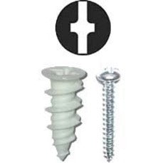 Dottie WDK6N #6 Nylon Walldriller Anchor Kit w/ Pan Head Combo Drive Screws, Easy To Spot, Reusable, Deep Threads