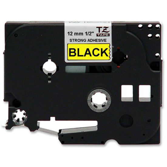 Brother TZES631 P-touch Industrial Tape Cartridge, Laminated, 1/2" Size, Black/Yellow