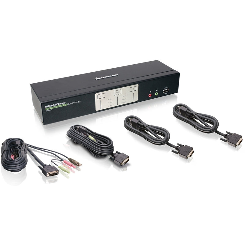 IOGEAR GCS1642 2-Port KVM Switch with included DVI-D cables and USB connectivity cables