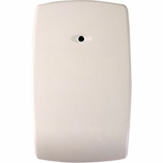 Front view of white Honeywell Home FG-1625 glass break detector showing sleek curved design with central sensor-alternate-image1