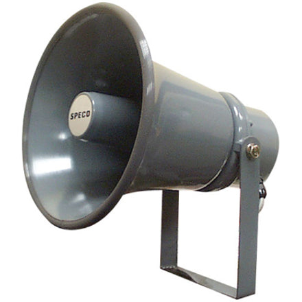 Speco SPC-15T Commercial Speaker - 15W RMS, Indoor/Outdoor, Gray