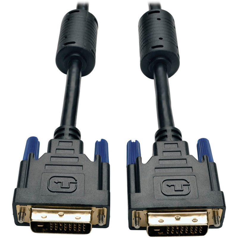 Close-up view of Tripp Lite P560-003 DVI-D cable showing gold-plated connectors and molded strain relief design