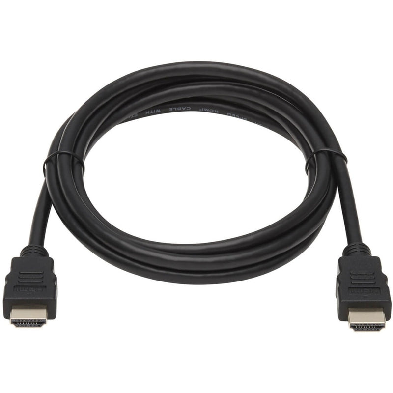 Full-length view of 10-foot black HDMI cable with connectors on both ends