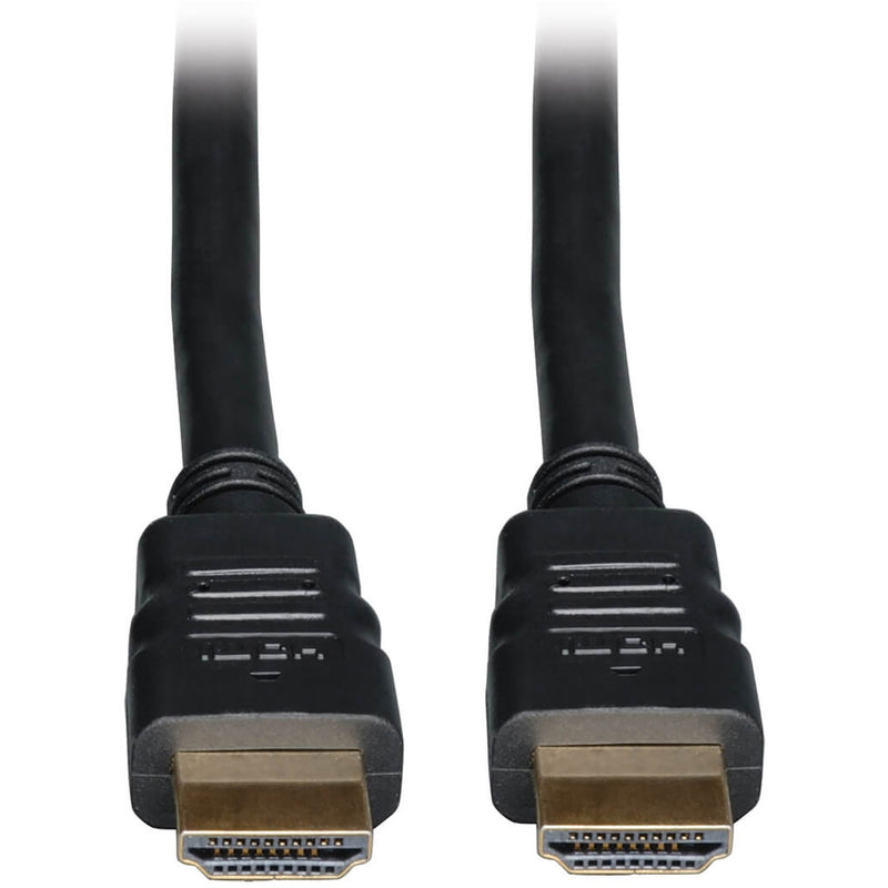 Close-up view of Tripp Lite P569-003 HDMI cable connectors showing gold-plated contacts and black housing