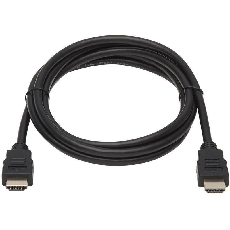 Full length view of 6-foot black HDMI cable with connectors on both ends