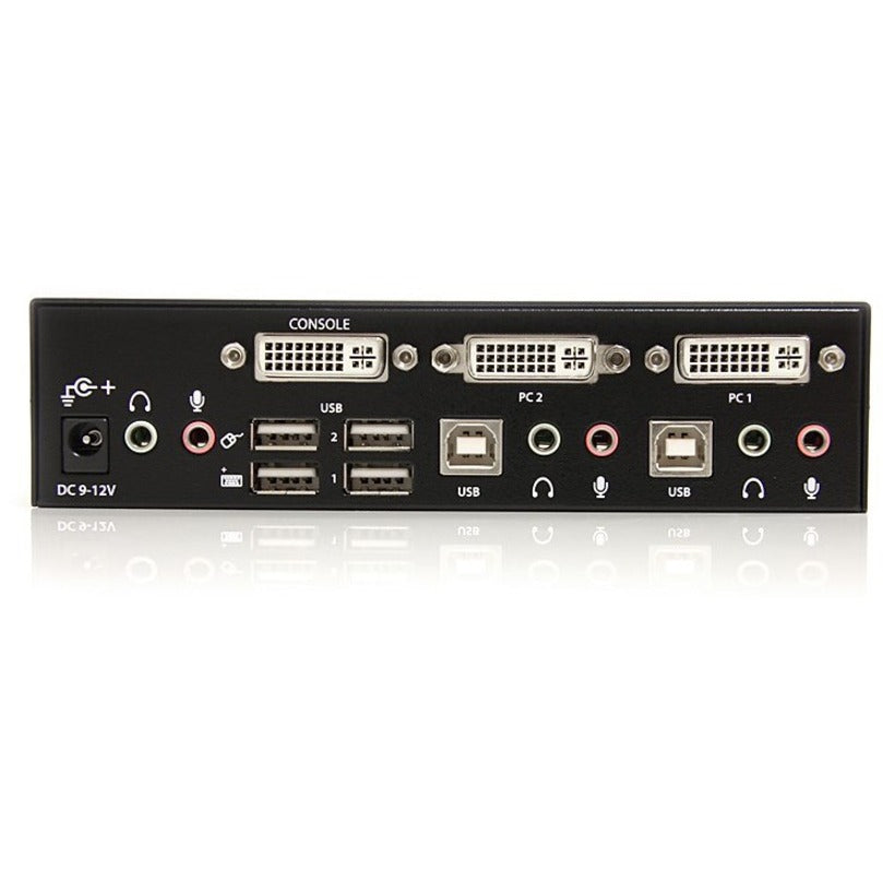 StarTech.com SV231DVIUA 2 Port DVI USB KVM Switch with Audio and USB 2.0 Hub, Easy Control of Multiple Computers