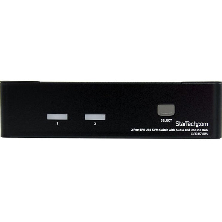 StarTech.com SV231DVIUA 2 Port DVI USB KVM Switch with Audio and USB 2.0 Hub, Easy Control of Multiple Computers