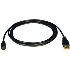 Tripp Lite U030-003 USB 2.0 Data Transfer Cable, Type A Male to Mini-B Male, Gold Plated Connectors, Molded Shielded Copper, 3ft Black (Lifetime Warranty)