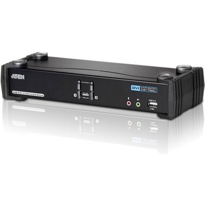 Front view of ATEN CS1782A KVM switch showing control interface and port indicators