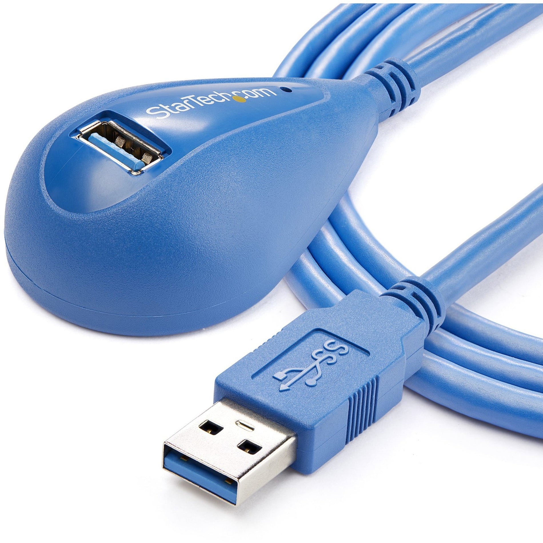 Full view of StarTech.com USB extension cable showing cable length and both connectors-alternate-image4