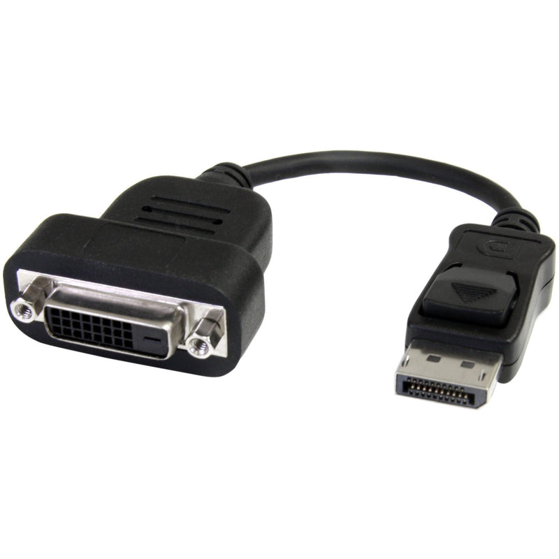 StarTech.com DisplayPort to DVI adapter showing both connector ends with black housing