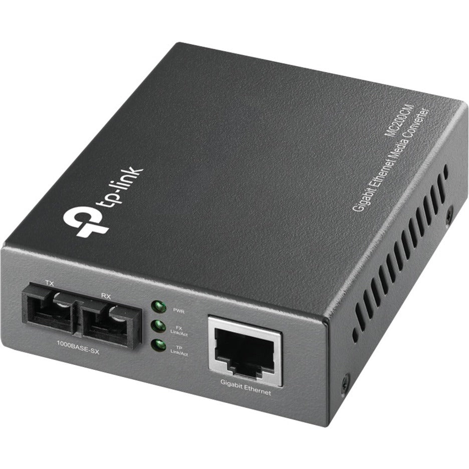 TP-Link MC200CM Gigabit Ethernet Media Converter Fibra a Convertitore RJ45 - Nero