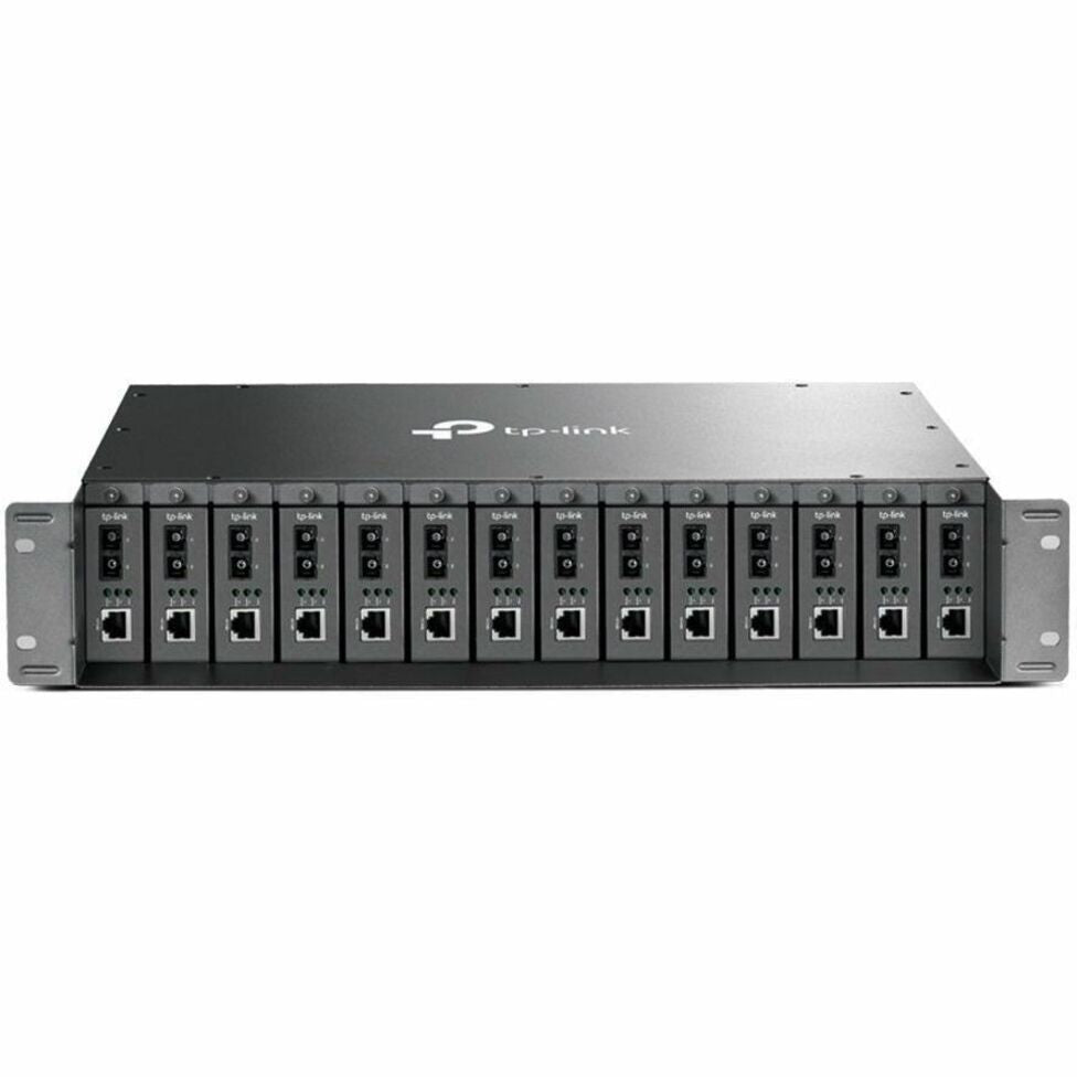 TP-Link TL-MC1400 14-slot Fiber Converter Chassis, 2-Year Warranty, Hot-Swappable, Redundant Power Supplies