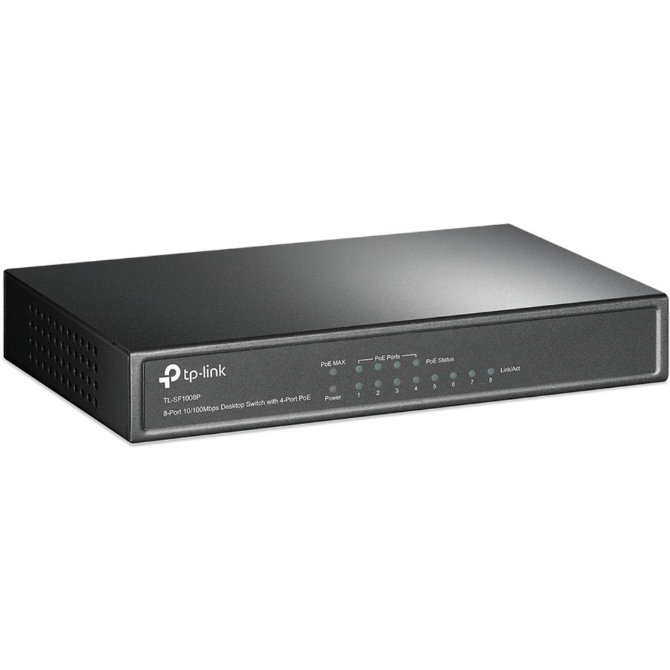 TP-LINK TL-SF1008P - 8-Port Fast Ethernet 10/100Mbps PoE Switch [Discontinued]