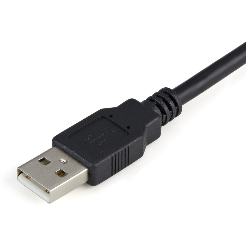 Detailed view of USB Type-A connector on StarTech.com serial adapter cable