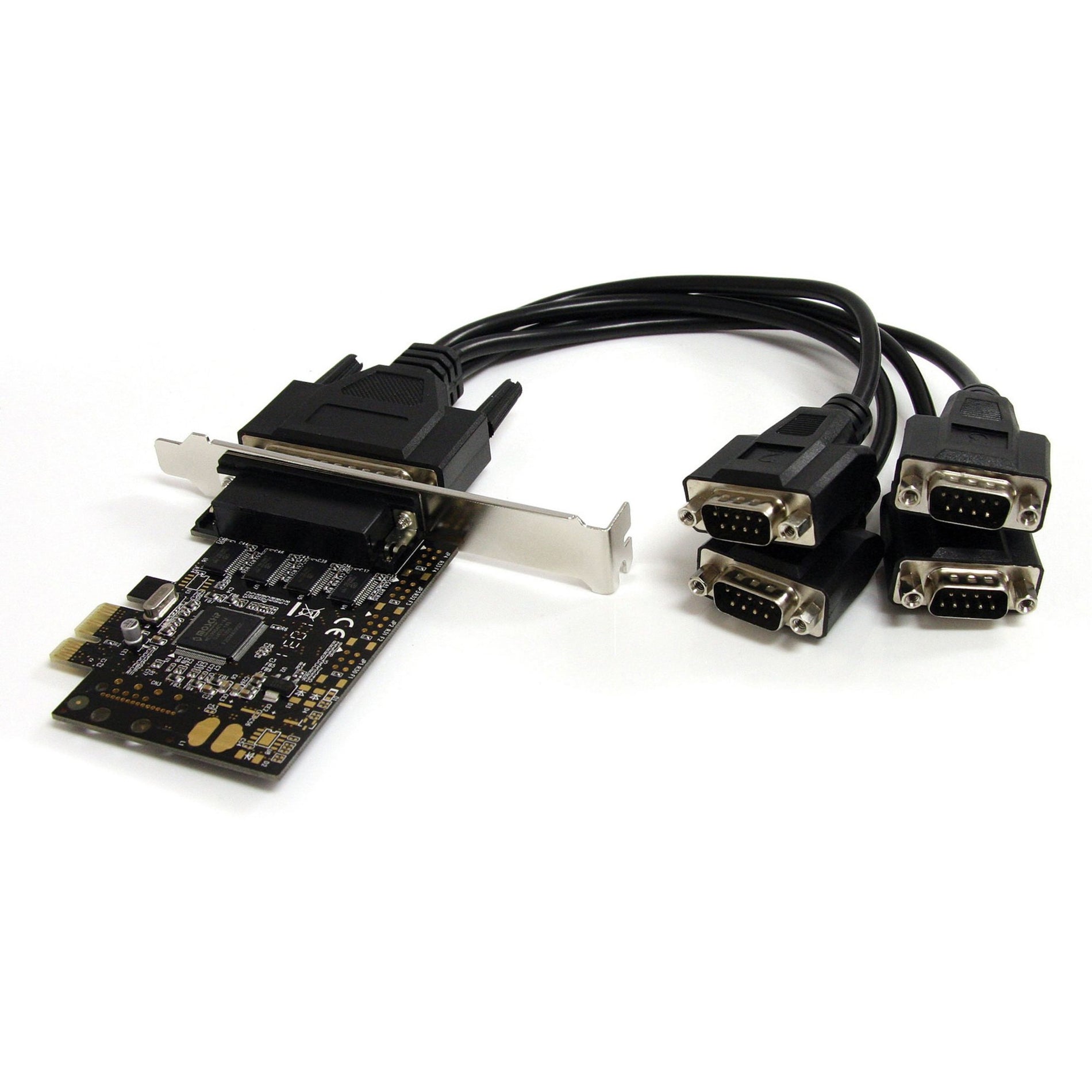 StarTech.com PEX4S553B Carte série PCI Express 4 ports RS232 avec câble de dérivation transfert de données haute vitesse garantie à vie