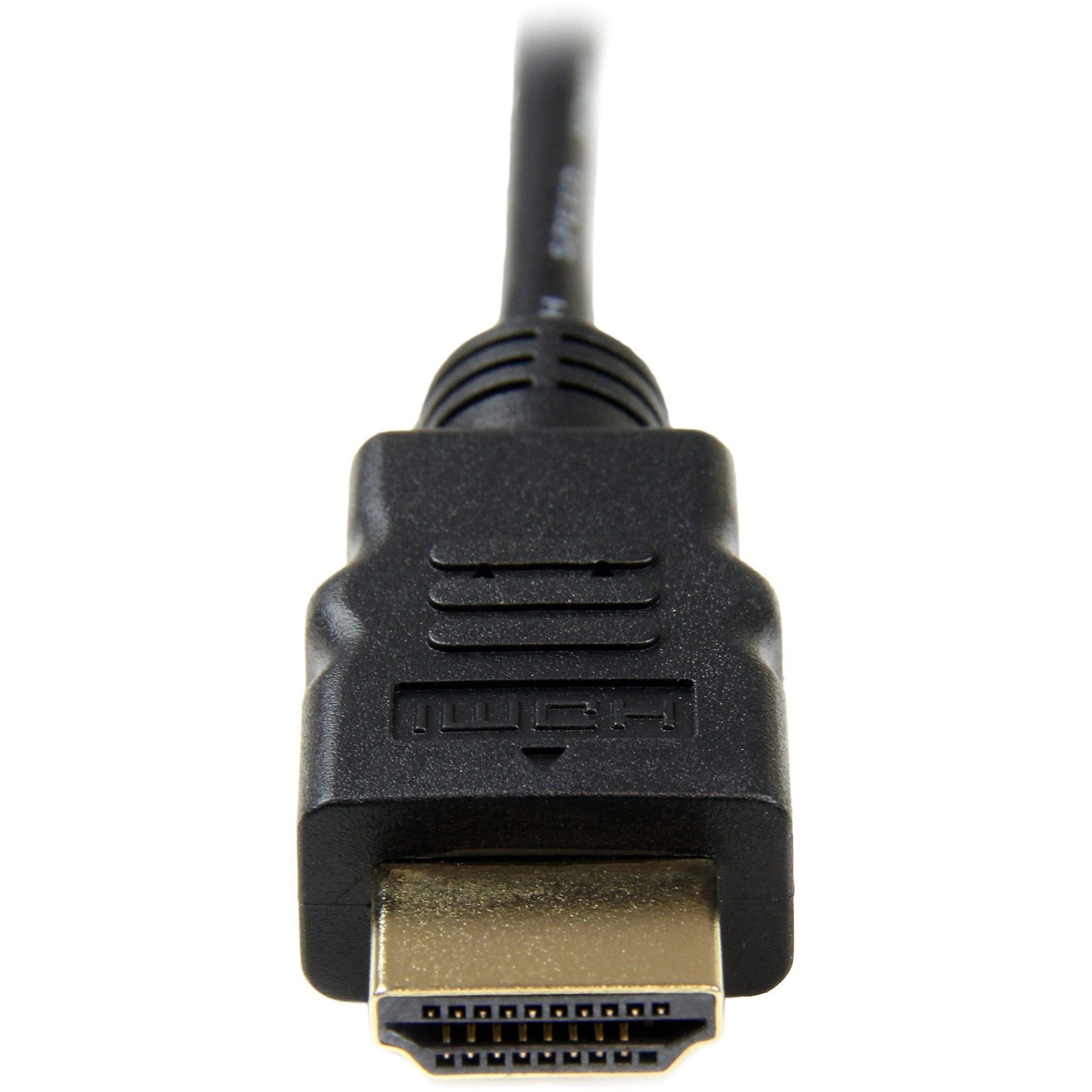 StarTech.com  HDMIADMM3  3 英尺 高速 HDMI 线缆 与 以太网 - HDMI 至 HDMI 微型 - M/M， 支持 4K， 镀金 连接器， 黑色 施泰科品牌。施泰科 是品牌名称。