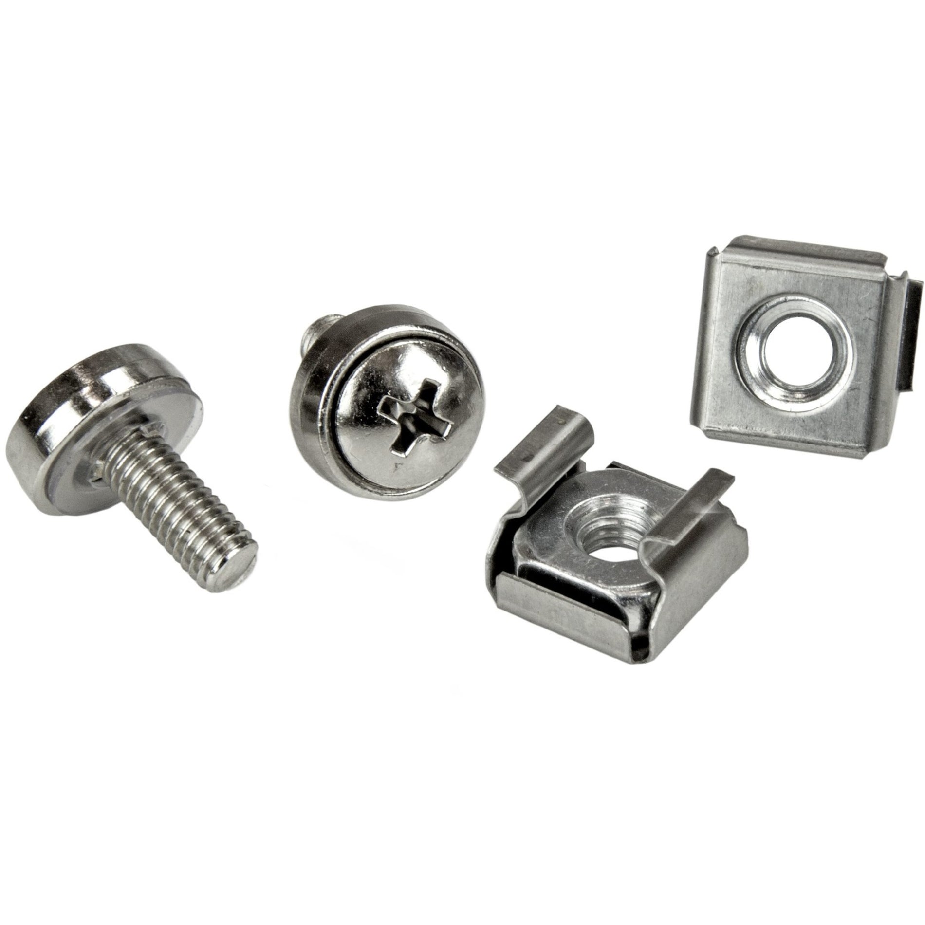 StarTech.com CABSCREWM52 100 Pkg M5 Mounting Screws and Cage Nuts for Server Rack Cabinet, Rust Resistant, Nickel Plated