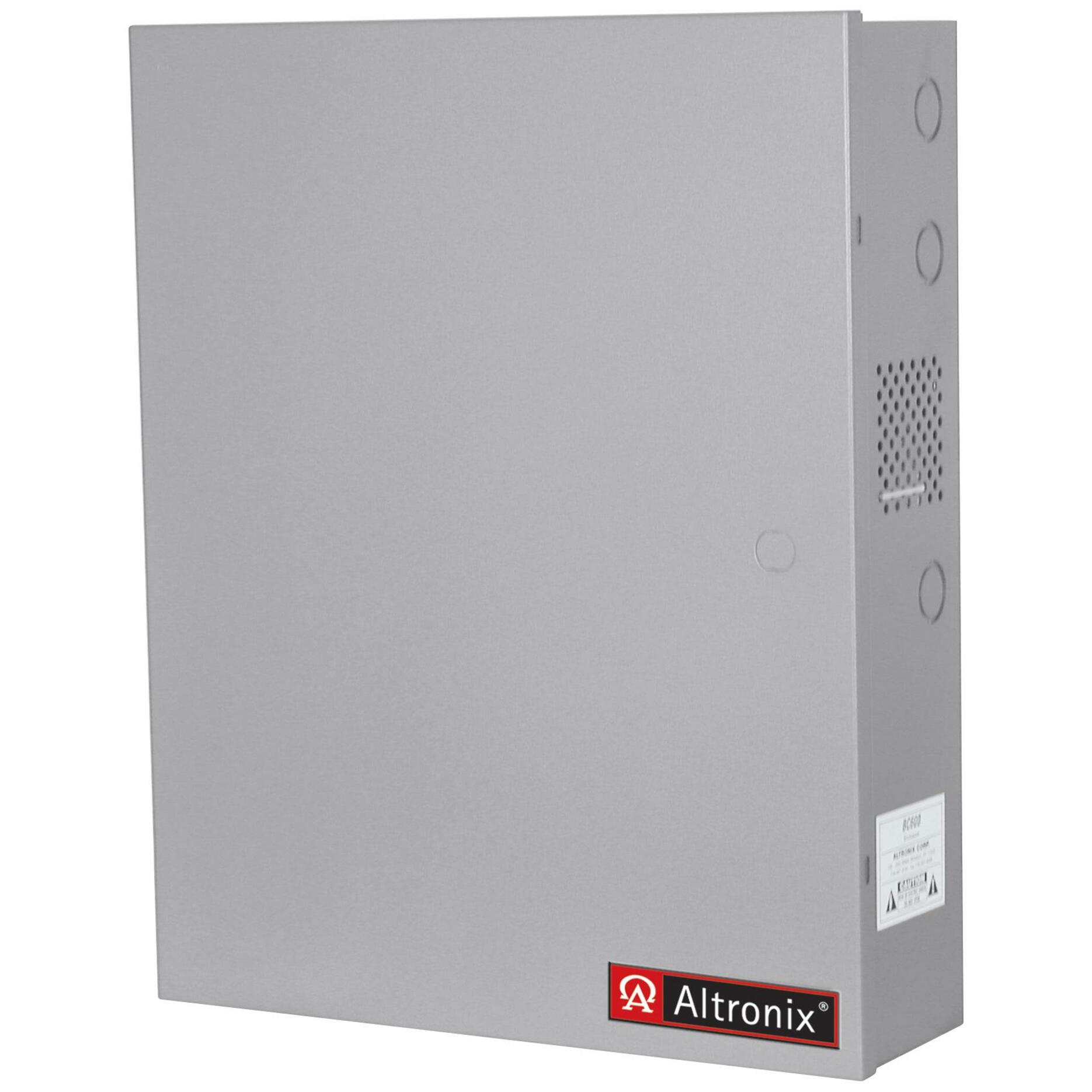 Altronix AL1024ULACMCBJ power supply unit featuring a gray metal enclosure with ventilation and brand logo-alternate-image1