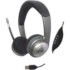 Auricular SYBA Multimedia CL-CM-5008-U Connectland auricular estéreo binaural sobre la cabeza con control de volumen y silencio.