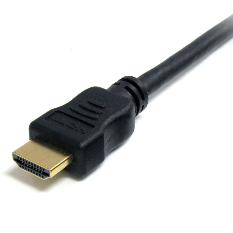 Detailed view of single HDMI connector showing strain relief design and gold-plated contacts