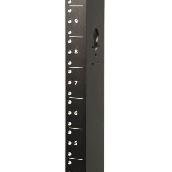 Close-up detail of SR4POST1224 rack rail threading and measurement markings-alternate-image4